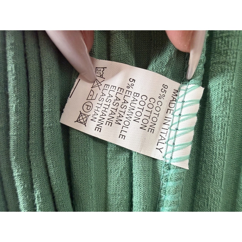 Sorelle UK 3 Piece Ribbed Set Green Crop Top Cardigan Pants Set S NWT - Picture 10 of 11